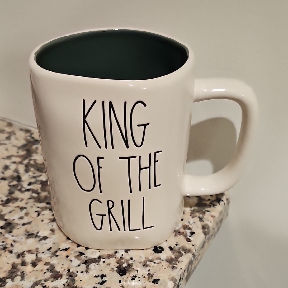 Rae Dunn Ceramic Mug with Green Interior - King of the Grill